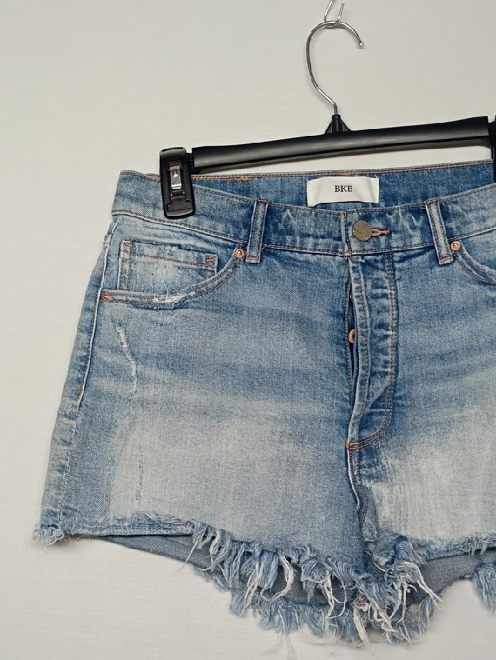 BKE Light Wash Distressed Denim Cutoff Shorts - Picture 4 of 9